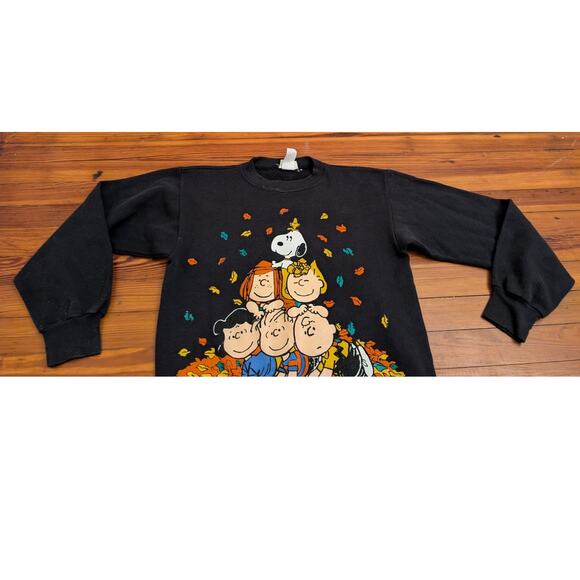 Peanuts VTG 90s Halloween Black Size Medium Crewneck - Picture 3 of 6